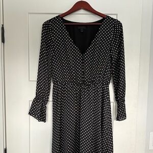 Black J Crew Dress w. white Polkadots